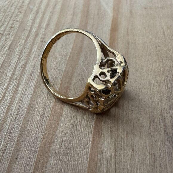 14K HGE Electroplate Womens Metal Ring Size 6 Marked 14Kt HGE - Picture 2 of 4